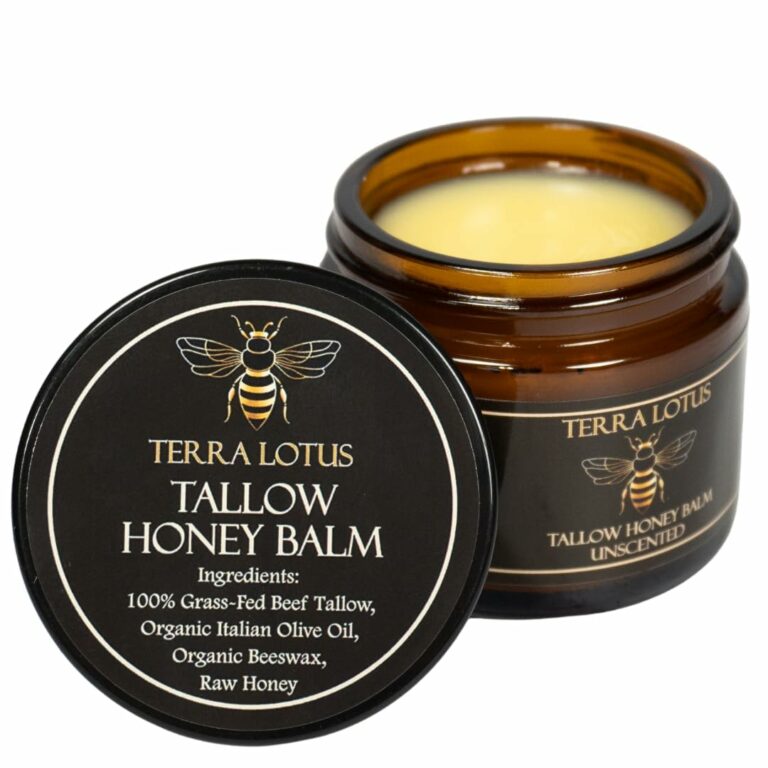 Organic Grass-Fed Beef Tallow Balm with Raw Honey