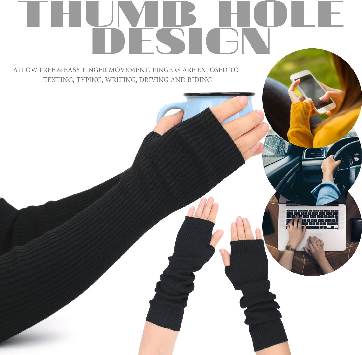 Zeltauto Womens Length Warmer Fingerless